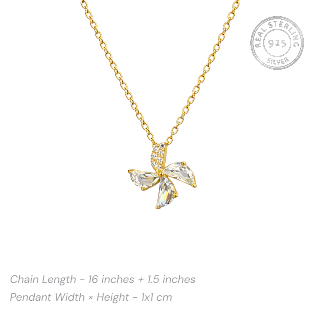 925 sterling silver pendant necklace on a white background with 'Real Sterling Silver' stamp.