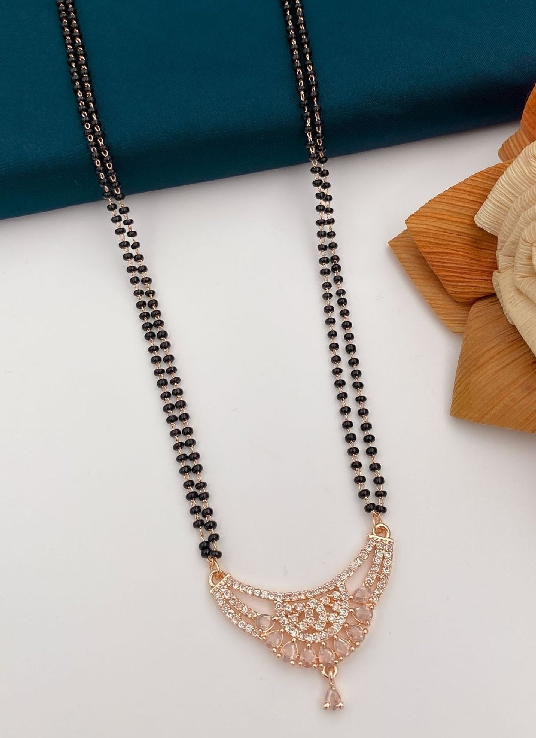 Rose gold plated mangalsutra