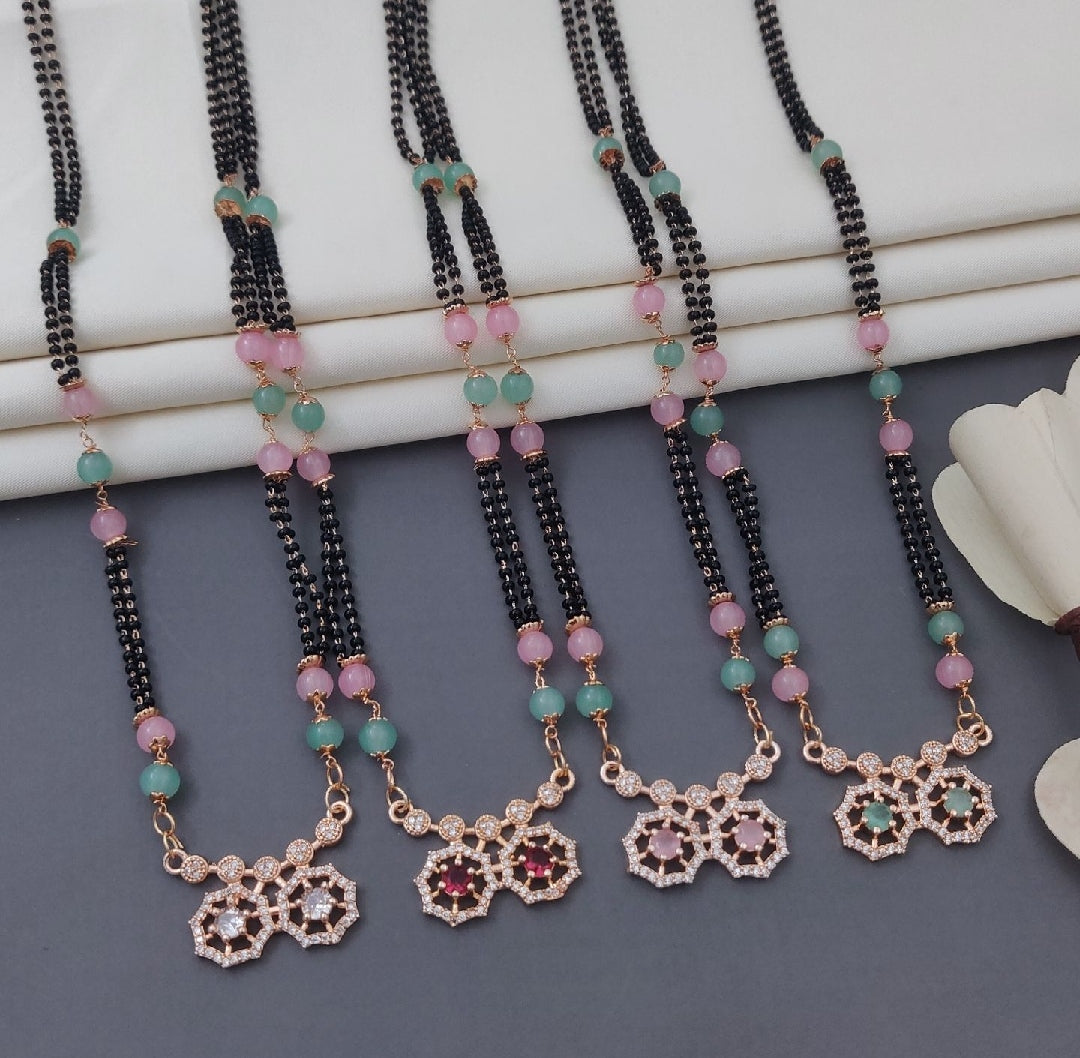 Rose gold plated mangalsutra - jauhari Jewellers