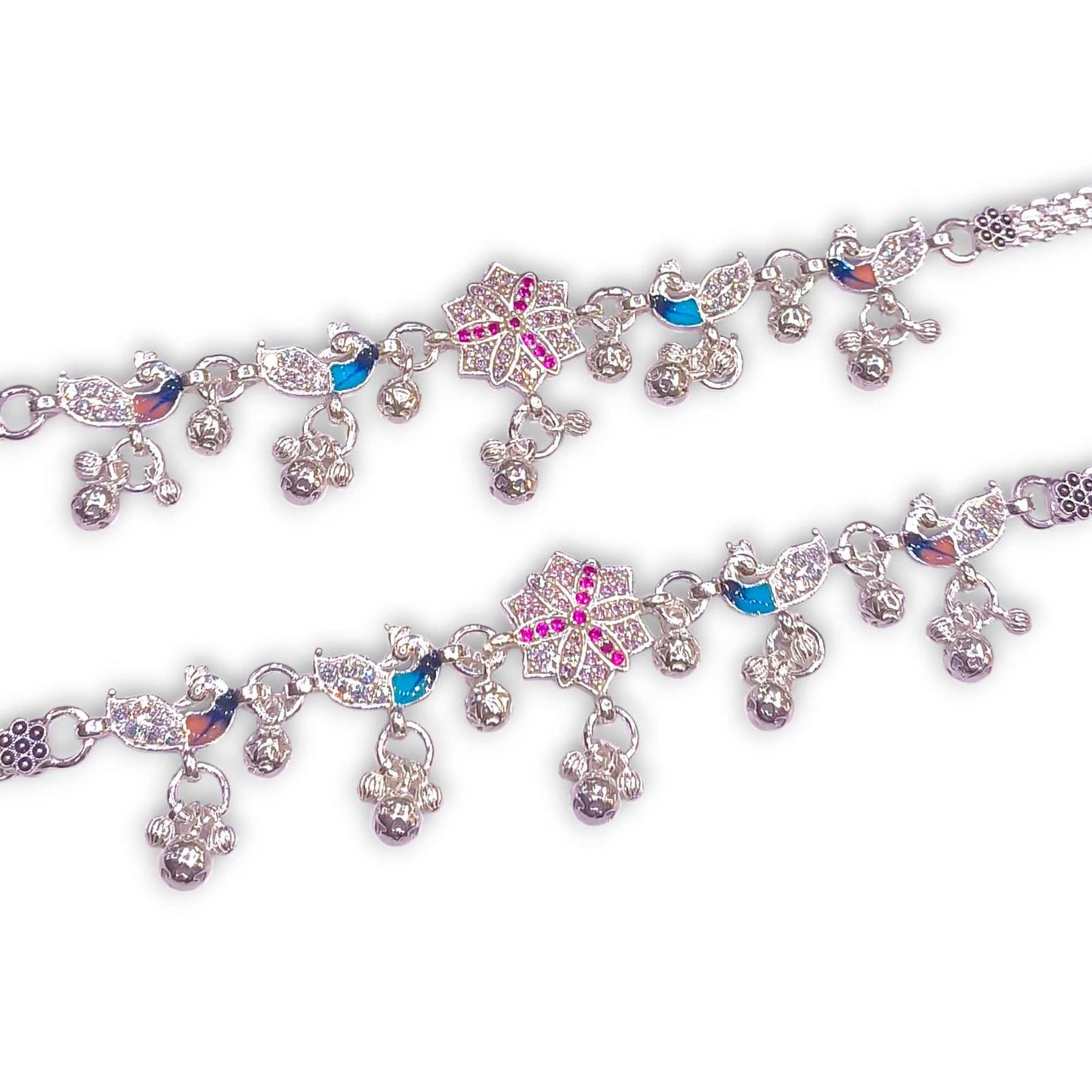 Peacock Silver Payal for Women by Jauhari Jewellers