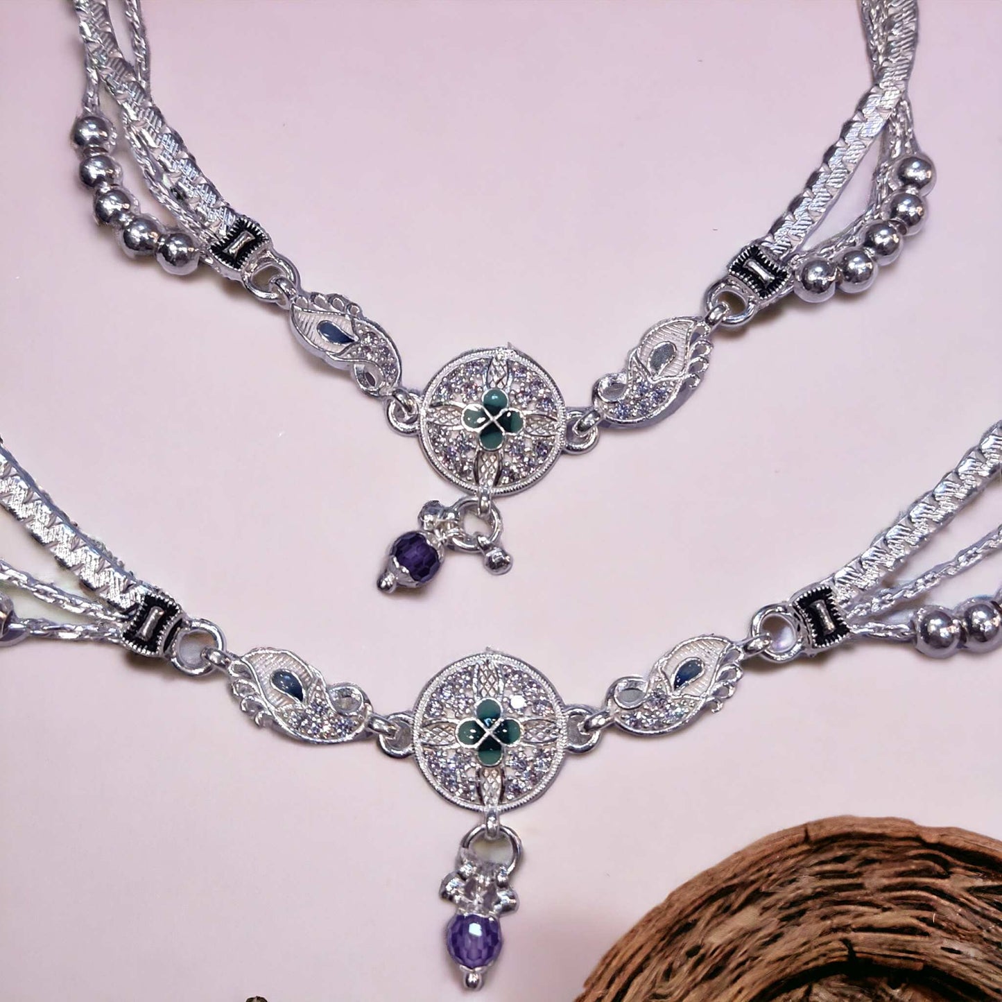 Silver anklets latest design