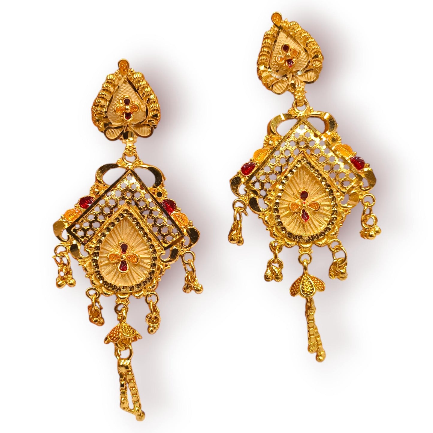 Gold plated big earrings