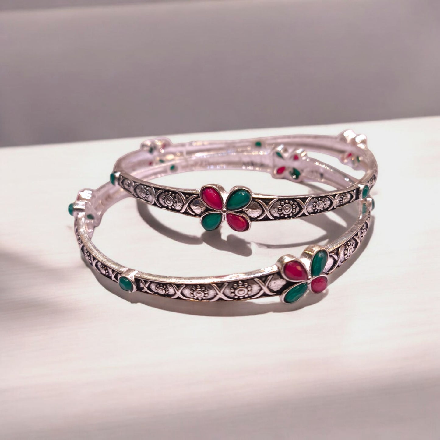 Silver bangles for girls