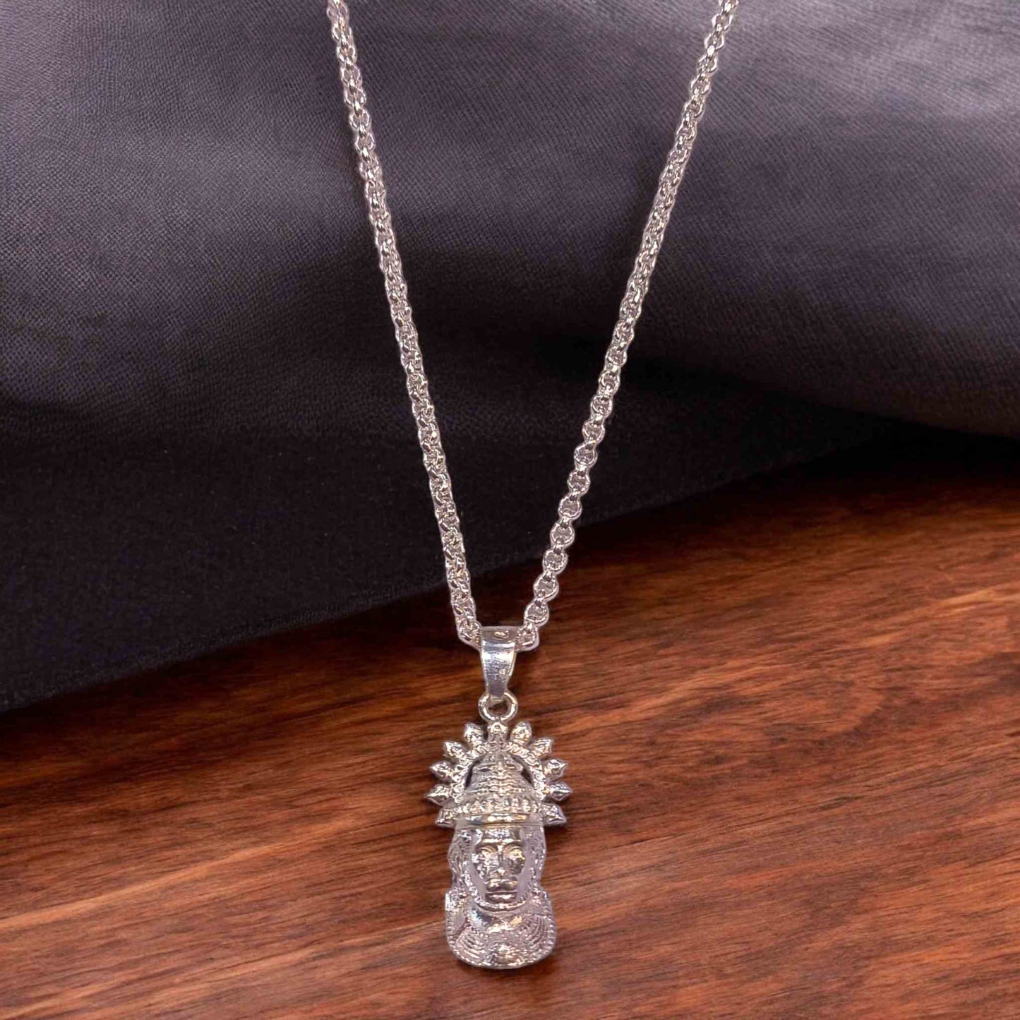 Silver Hanuman chain for men