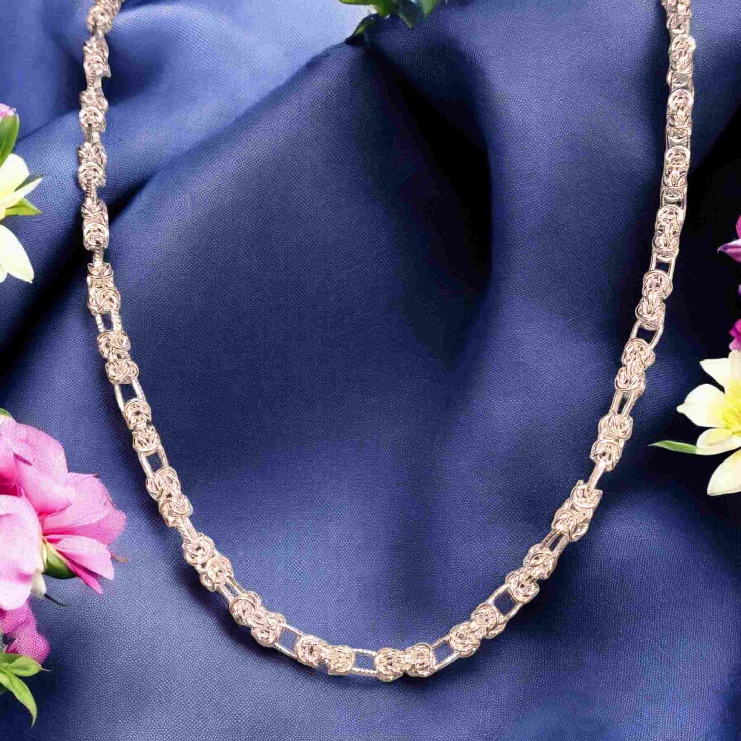 Silver hollow chain for men