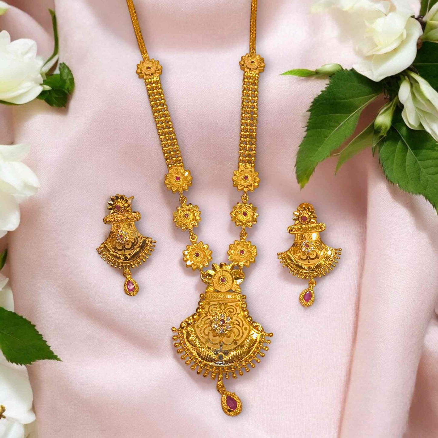 Semi precious long necklace set