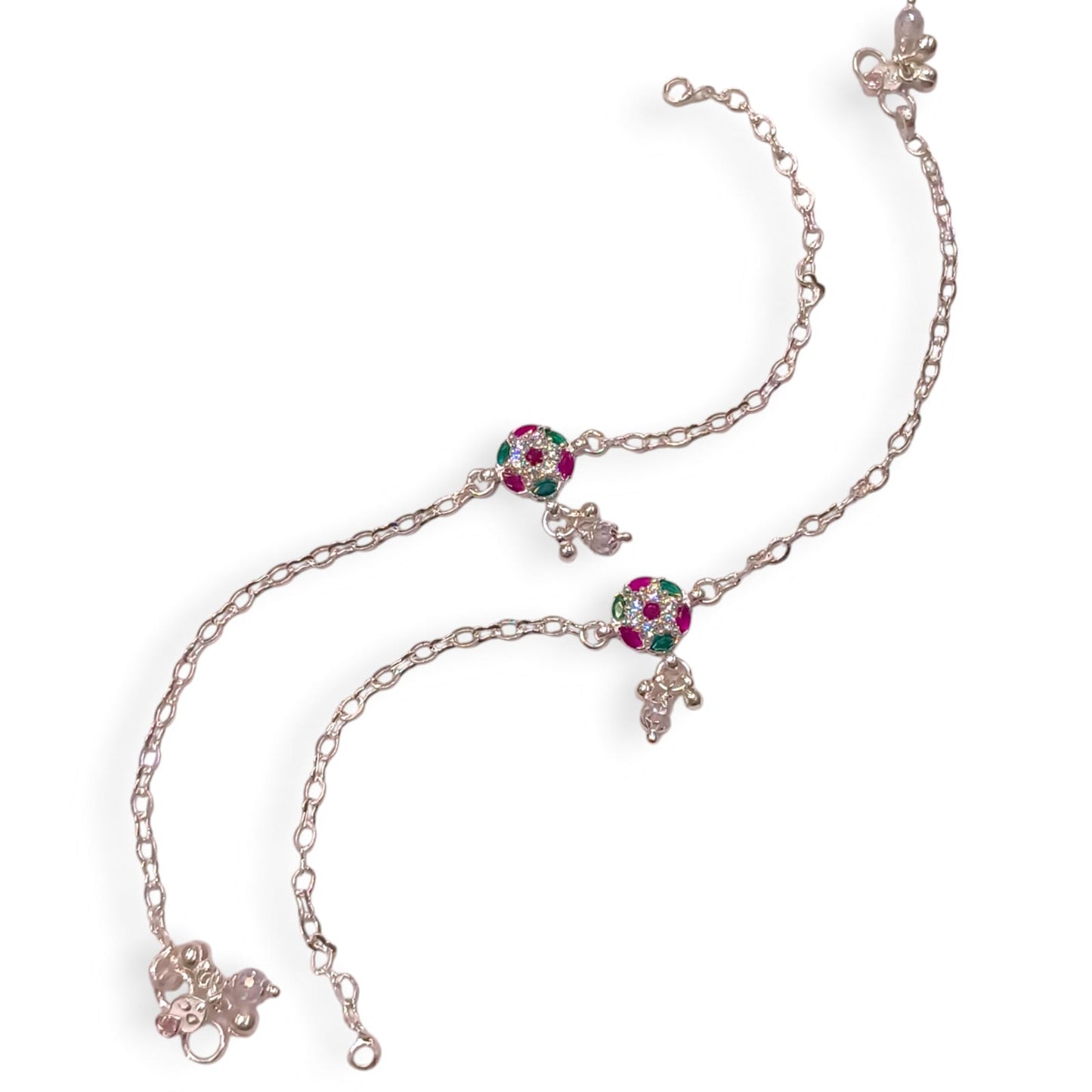 Elegant silver payal for women