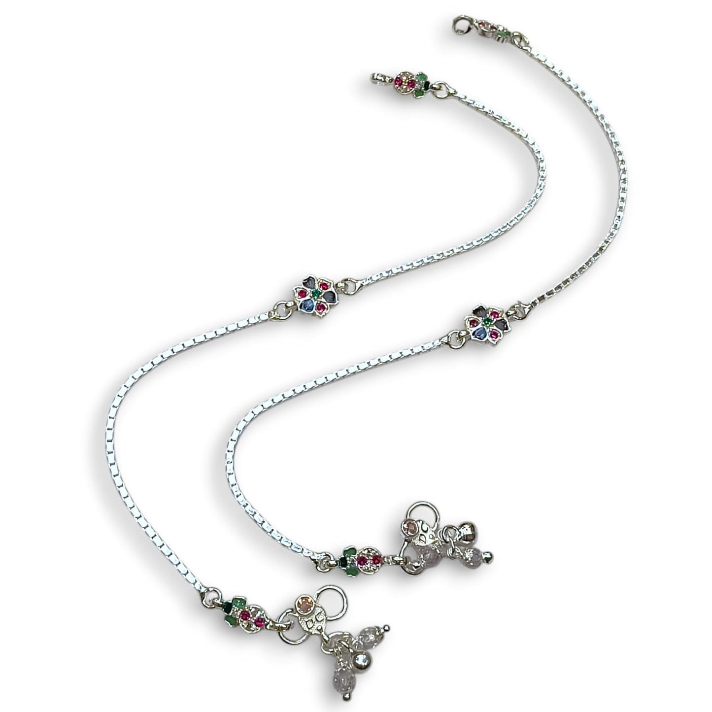 Elegant silver payal for women