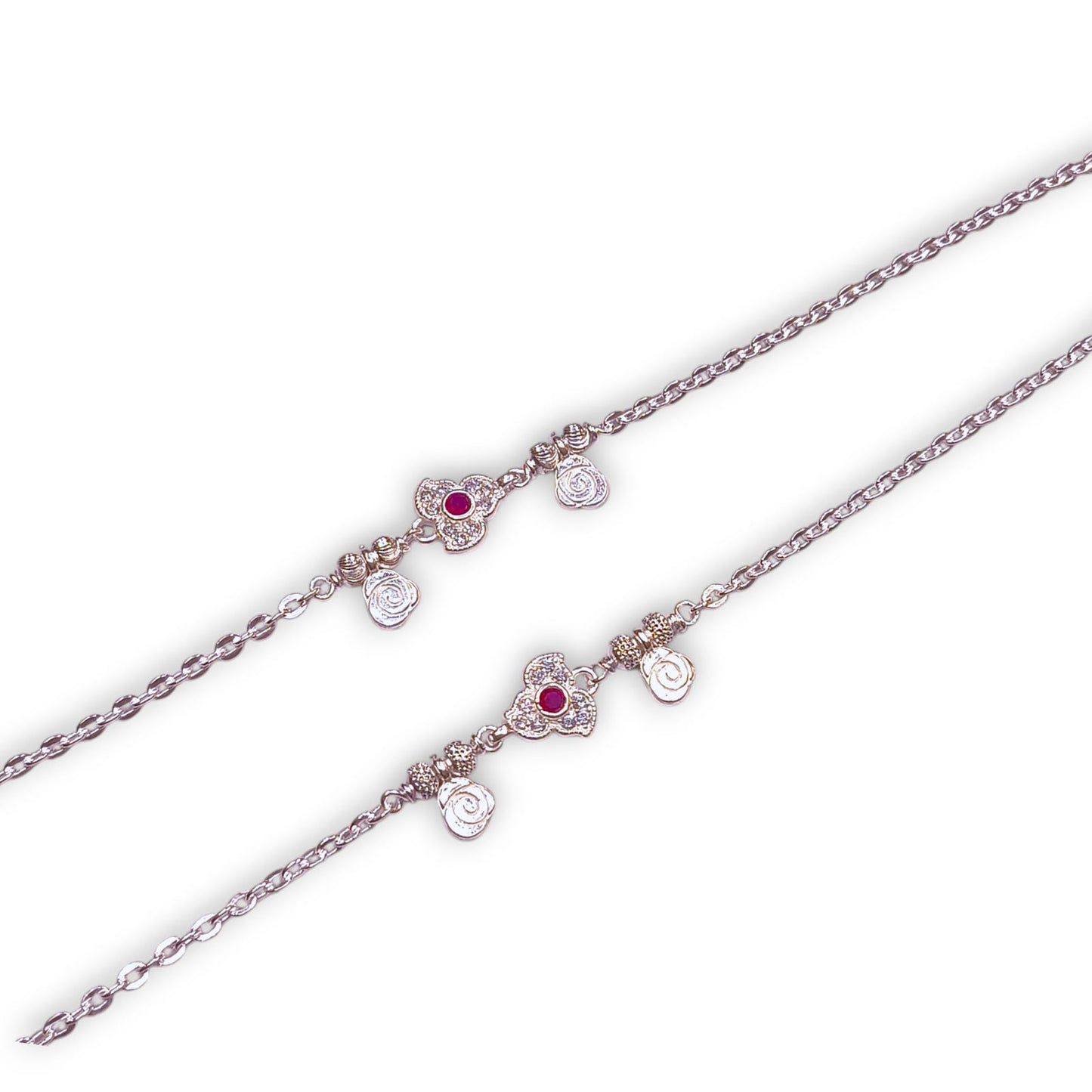 Light Weight Silver Anklets for Women by Jauhari Jewellers