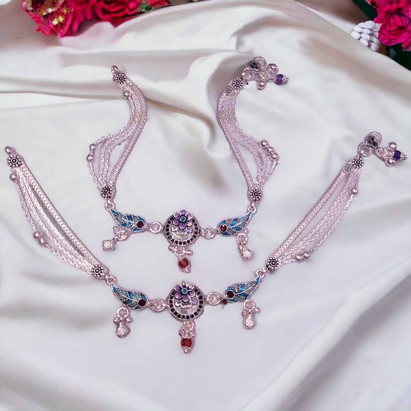 Fancy Oxidised Silver Payal for Women - Jauhari Jewellers