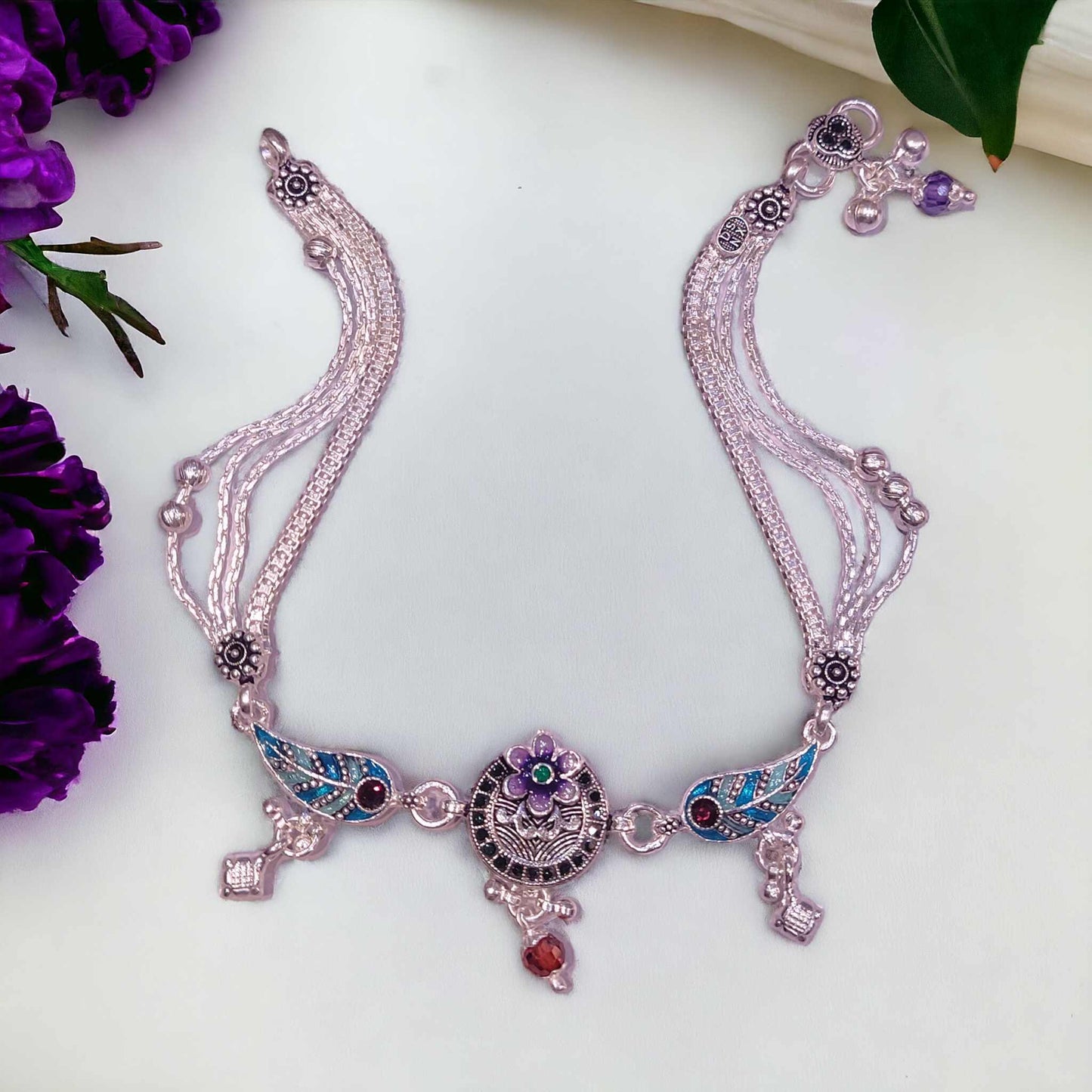 Fancy Oxidised Silver Payal for Women - Jauhari Jewellers