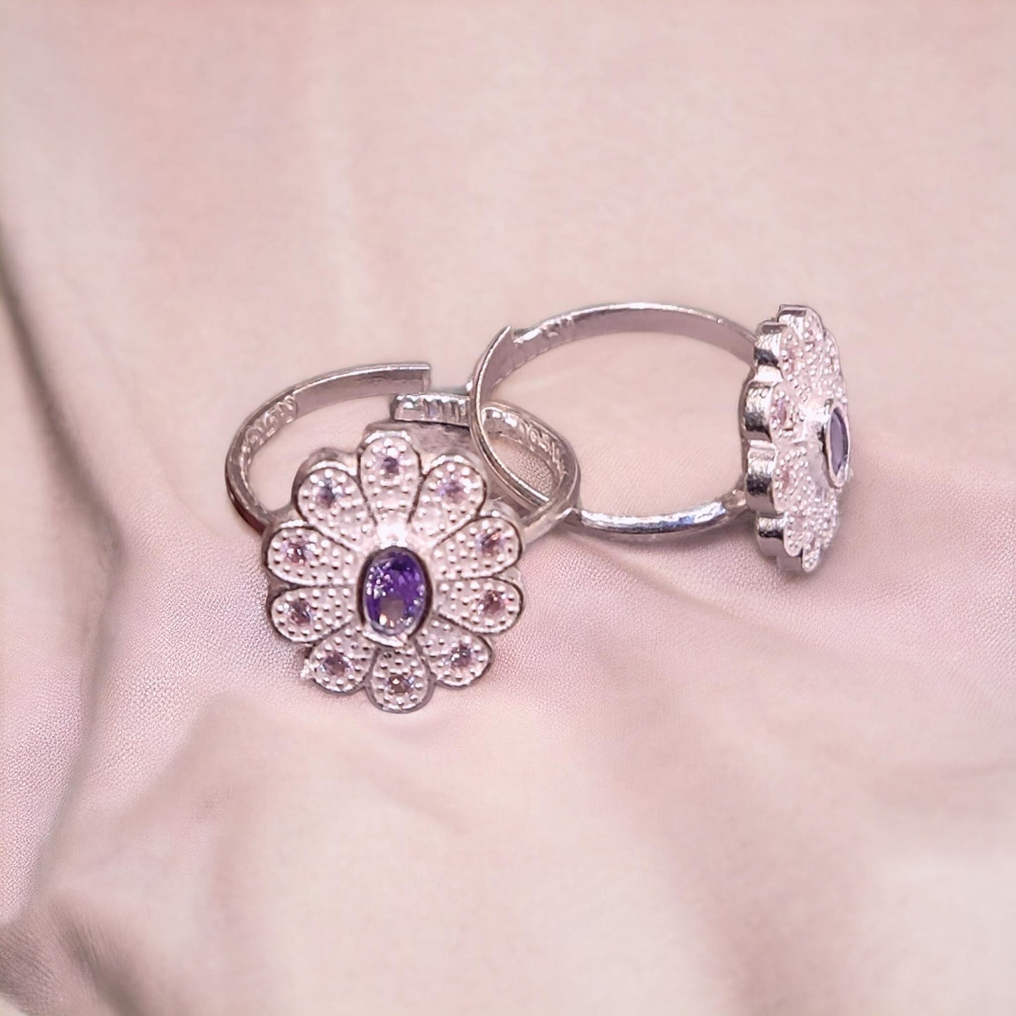 Fancy Silver Toe Rings ( 2 Pairs ) For Women - Jauhari Jewellers