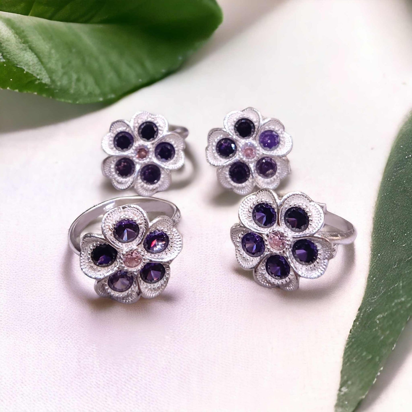 Fancy Silver Toe Rings For Women ( 2 Pairs ) - Jauhari Jewellers