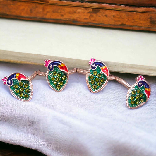 Peacock Silver Toe Rings ( 2 Pairs ) For Women - Jauhari Jewellers