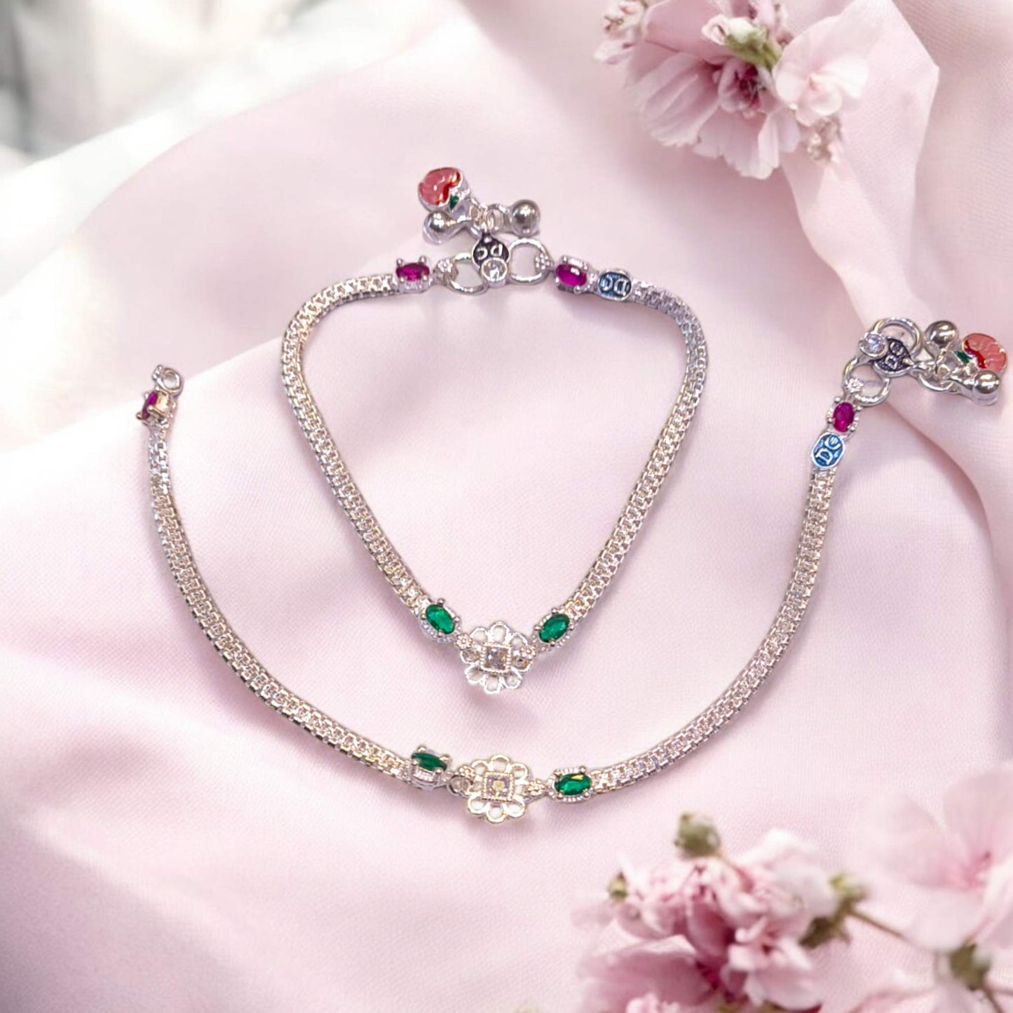 Silver anklets for 8 year girl