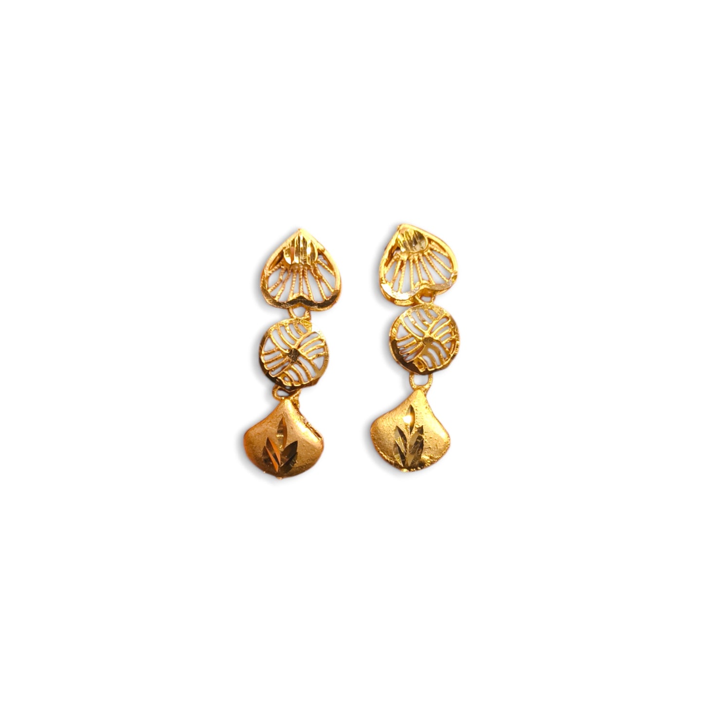 Gold plated necklace set with earrings