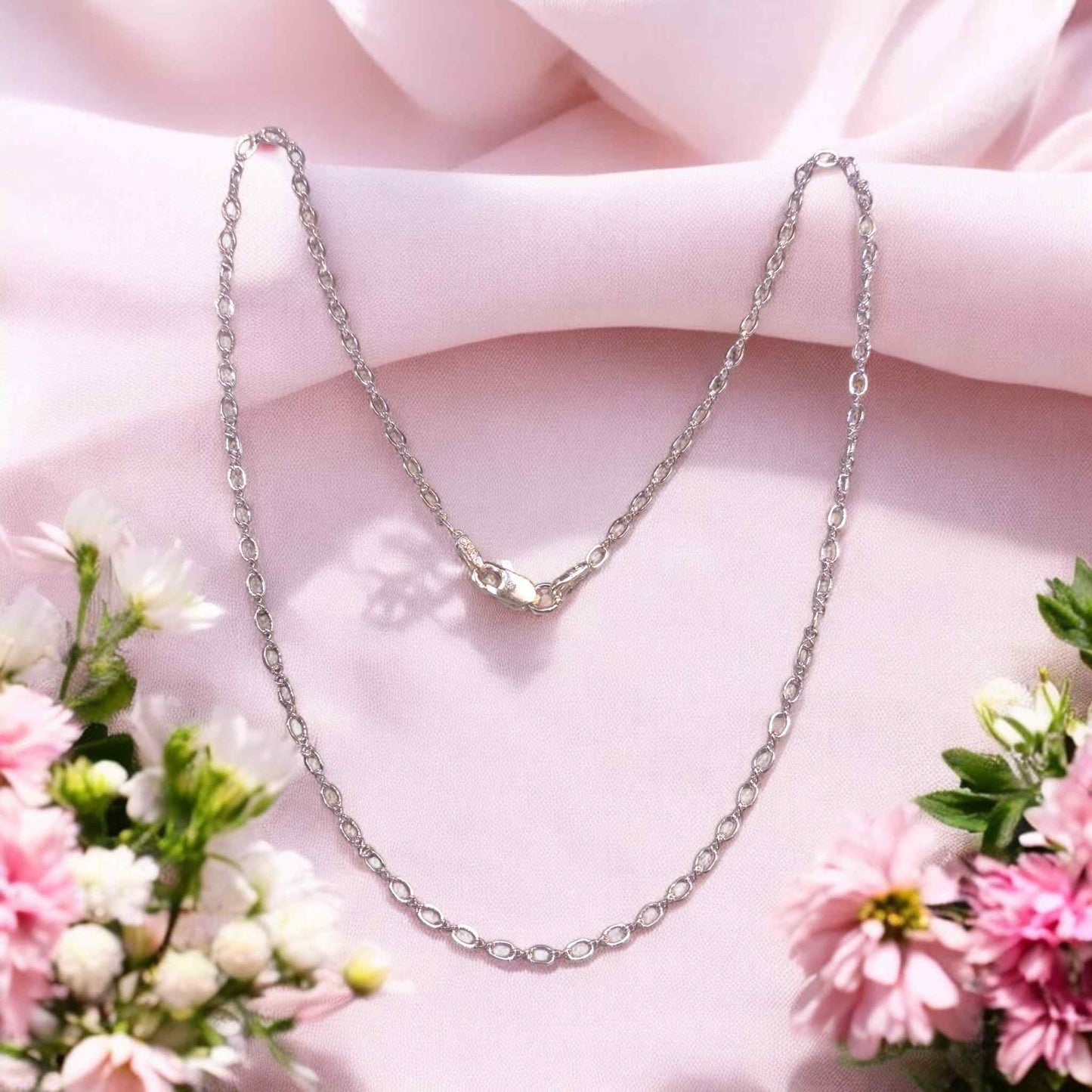 Fancy silver chain for girls