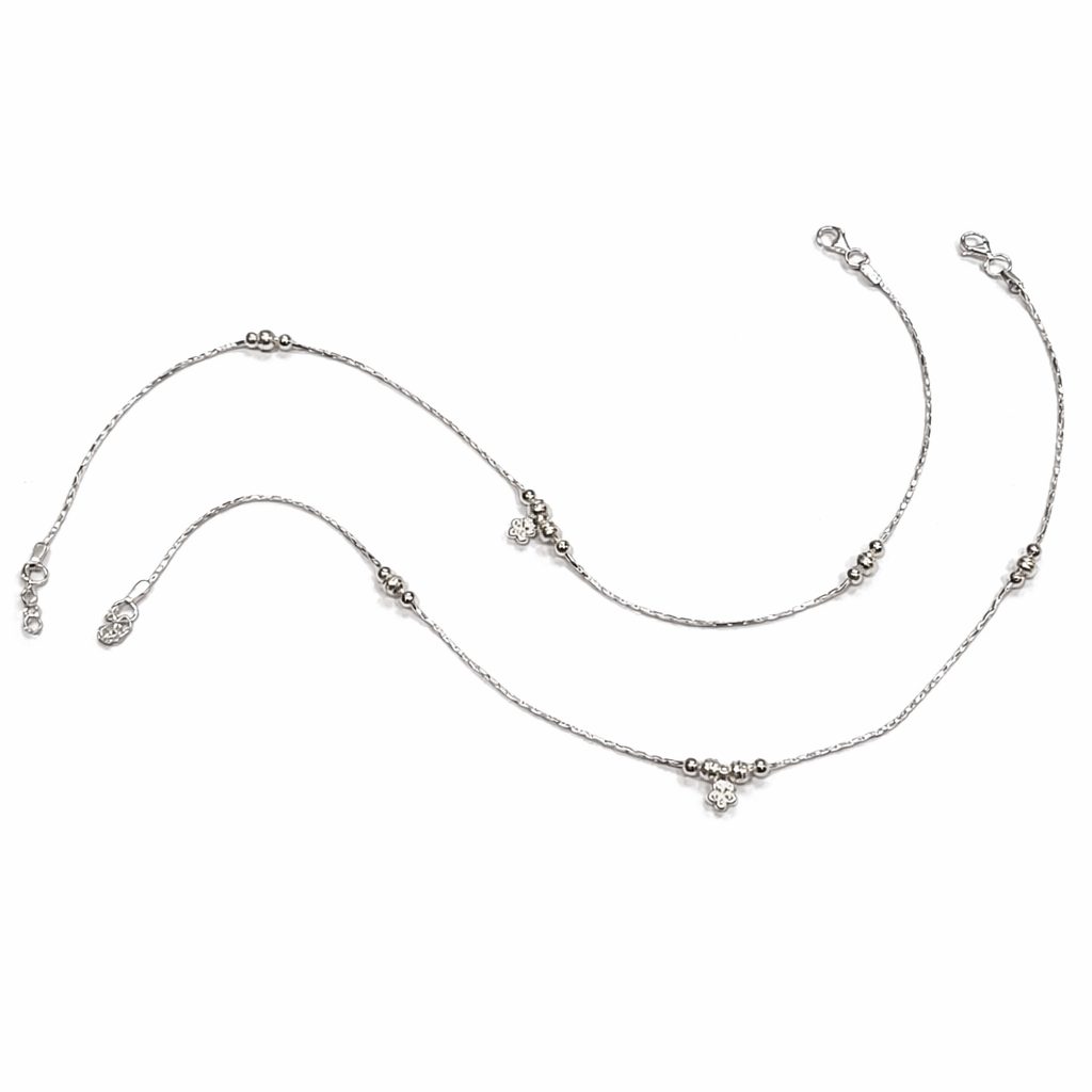 Silver anklets for girls