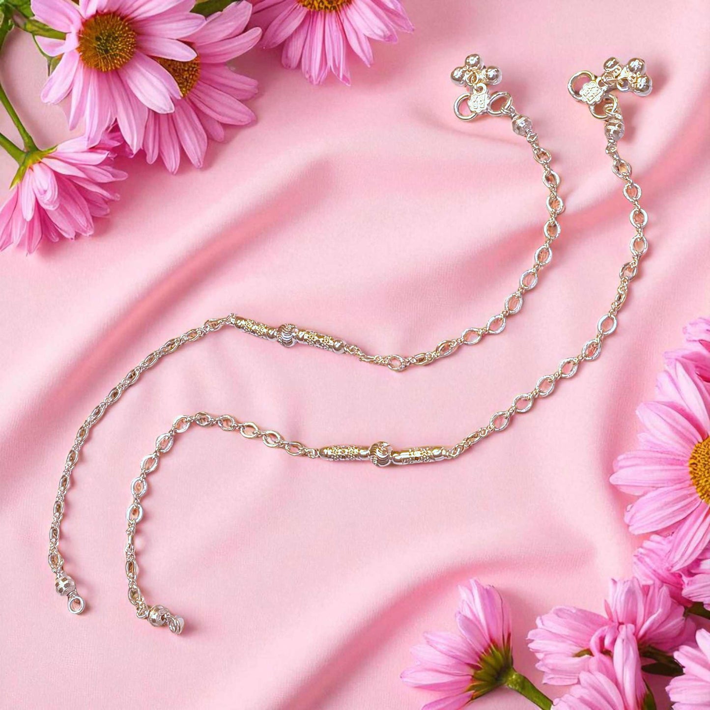 Silver anklets for girls