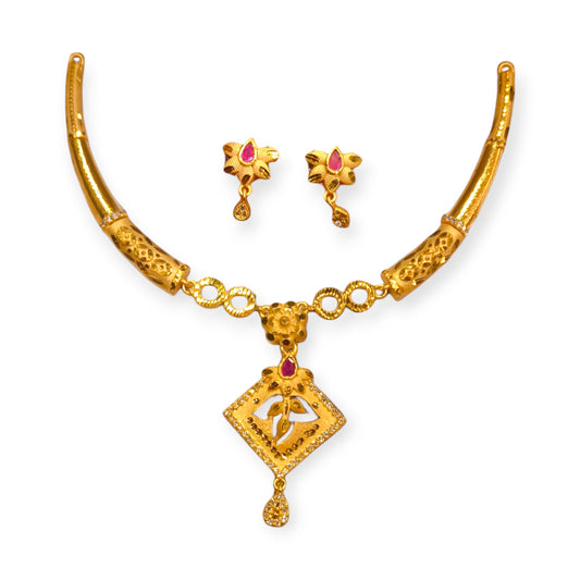 Gold plated necklace set for women