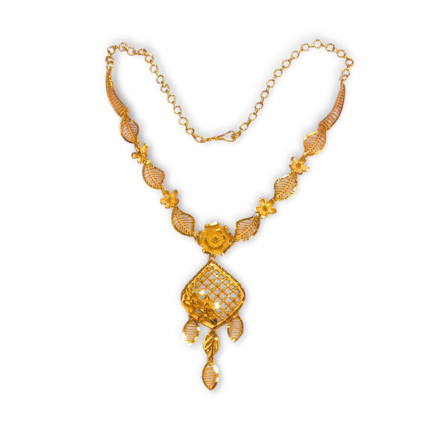 Gold plated fancy necklace set