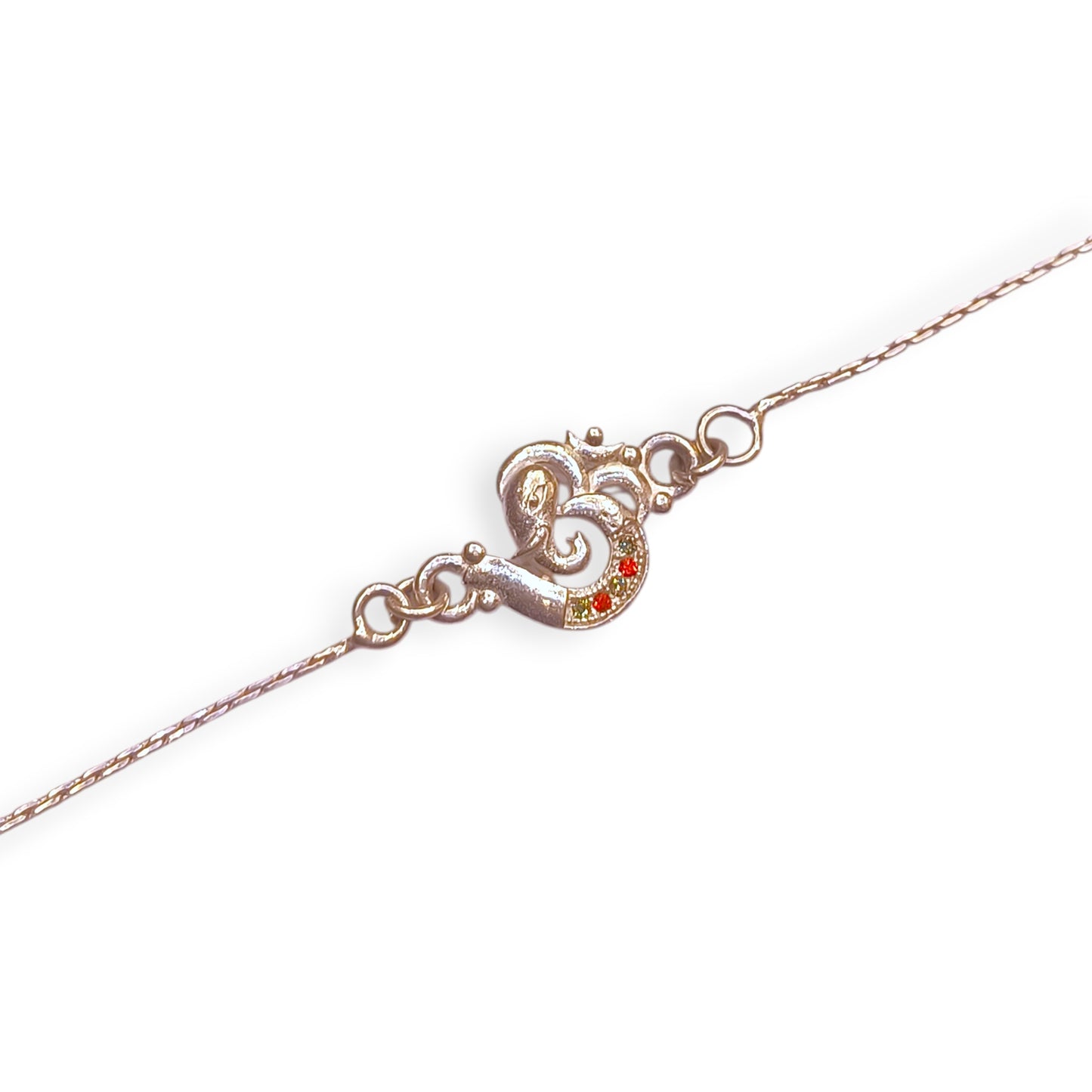 Silver Om rakhi for kids