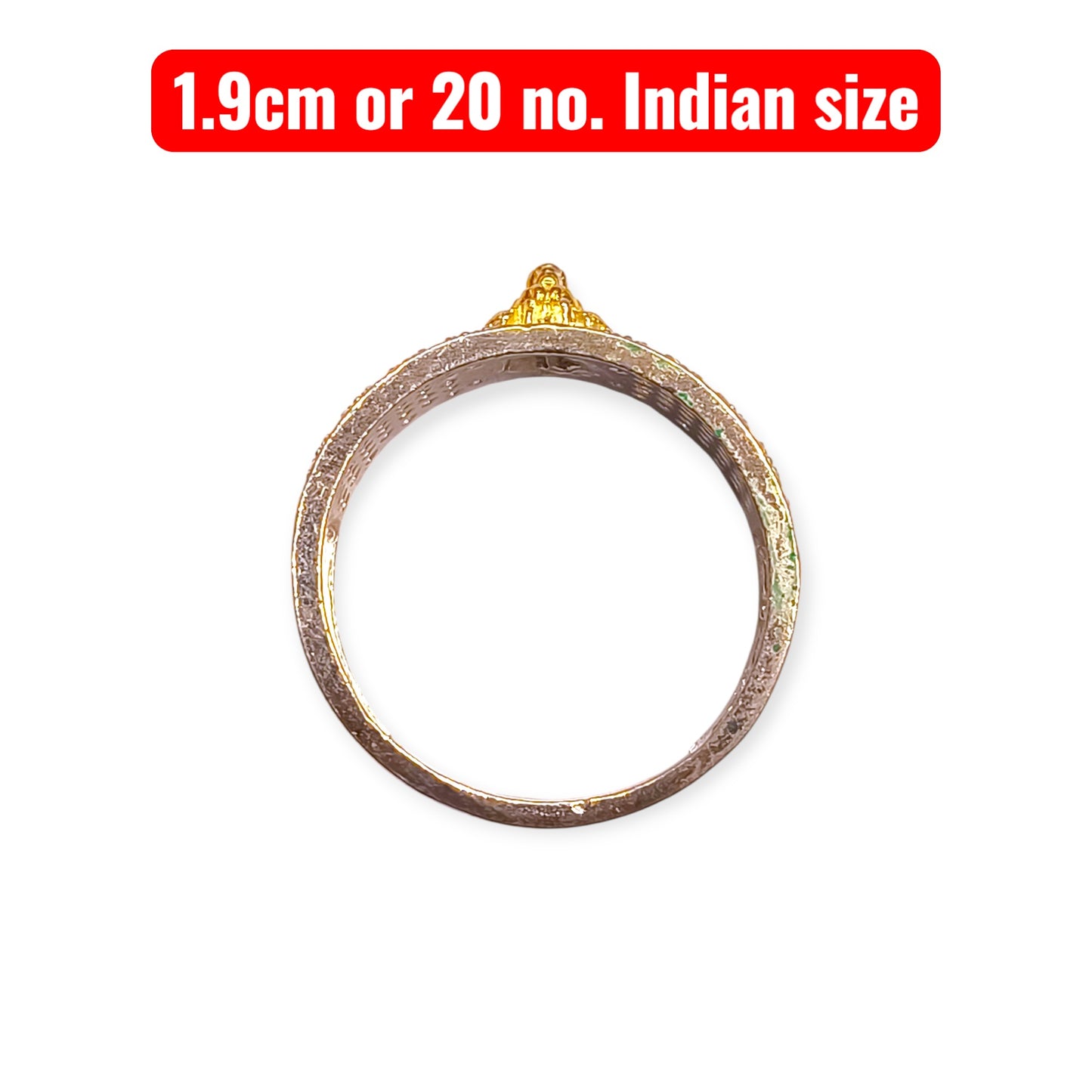 Silver ring with gold plating for men
