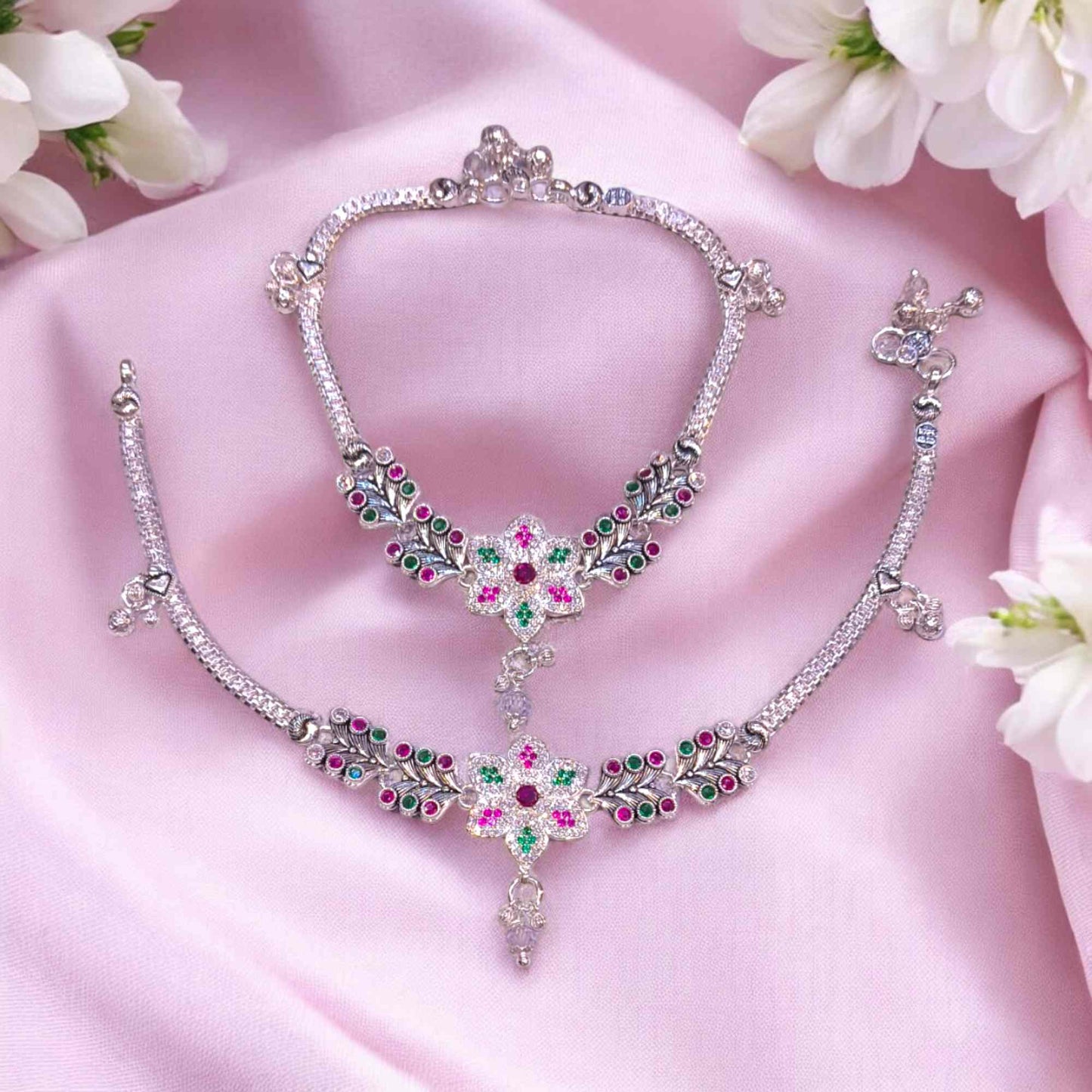 Silver heavy payal for women