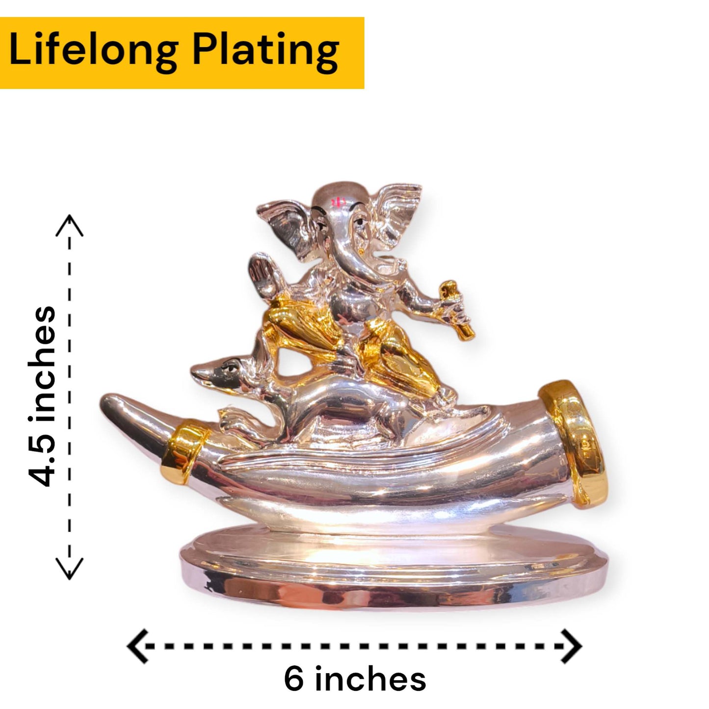 Silver plated ganesha idol