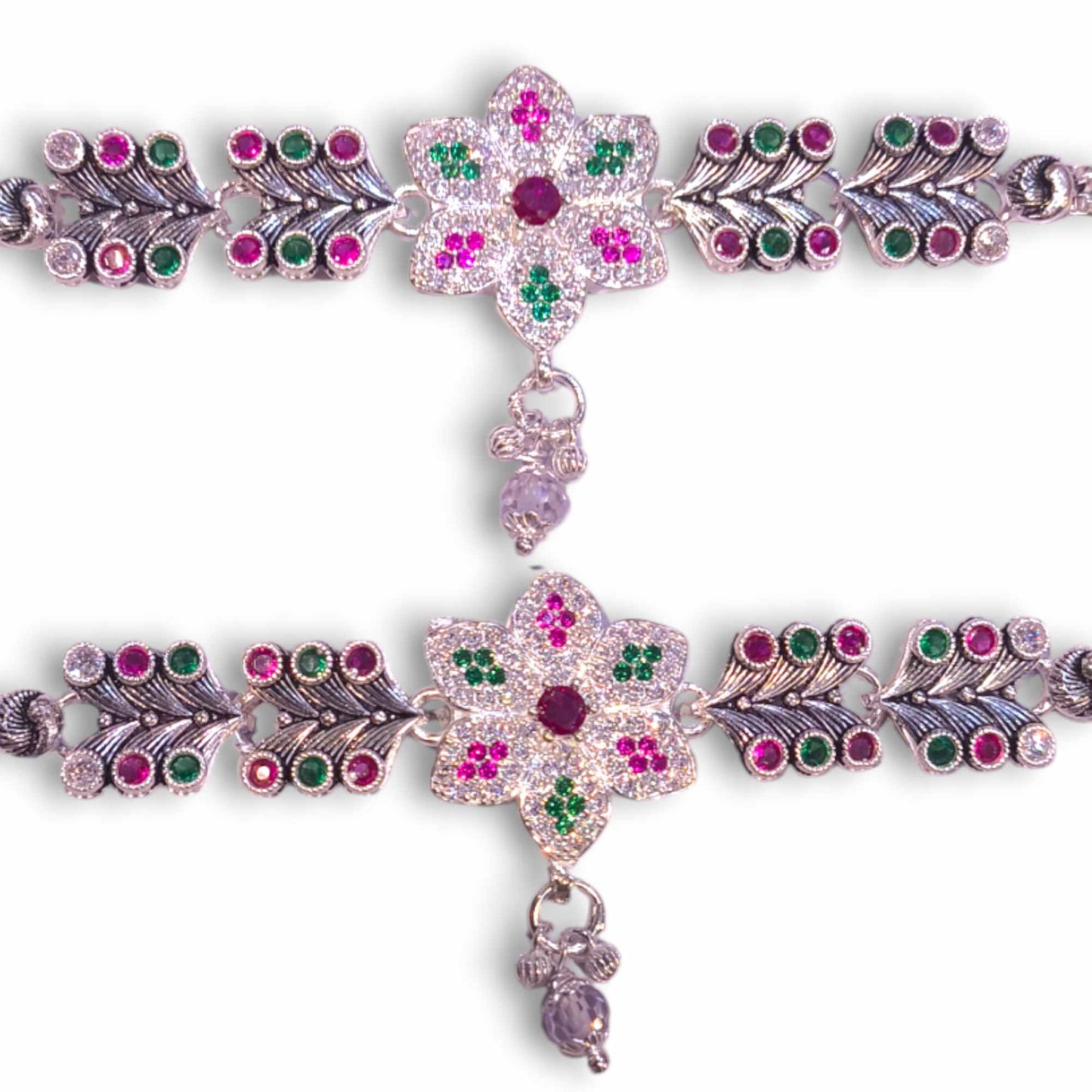 Silver oxidised payal for women - by jewellery shop in mau , jauhari jewellers