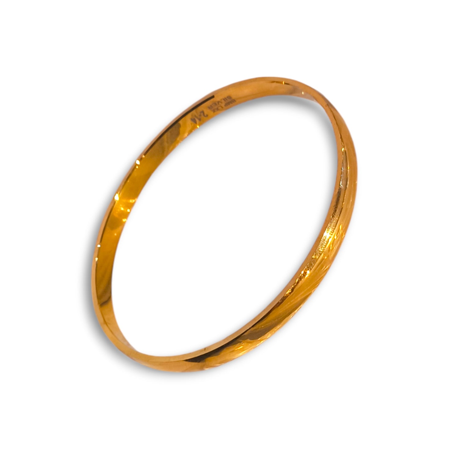 Silver kada with gold plated for men