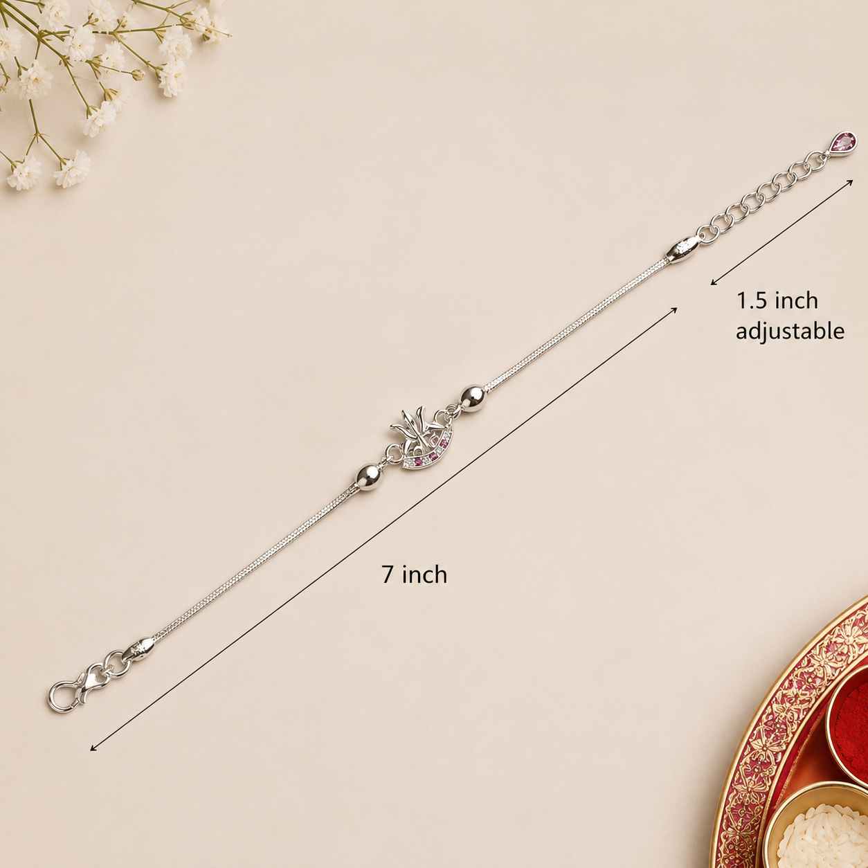 Silver Trishul Rakhi for Raksha Bandhan