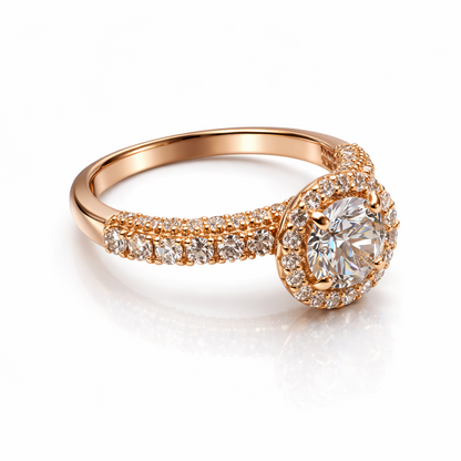 Rose gold silver ring for women