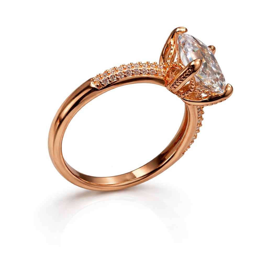 Rose gold Sterling silver women's ring latest design
