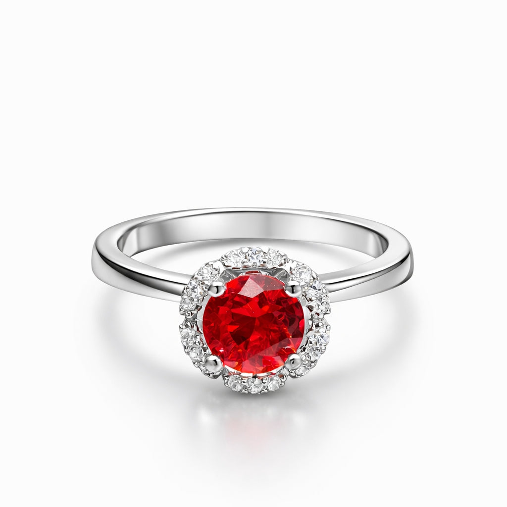 925 sterling silver cz halo ring