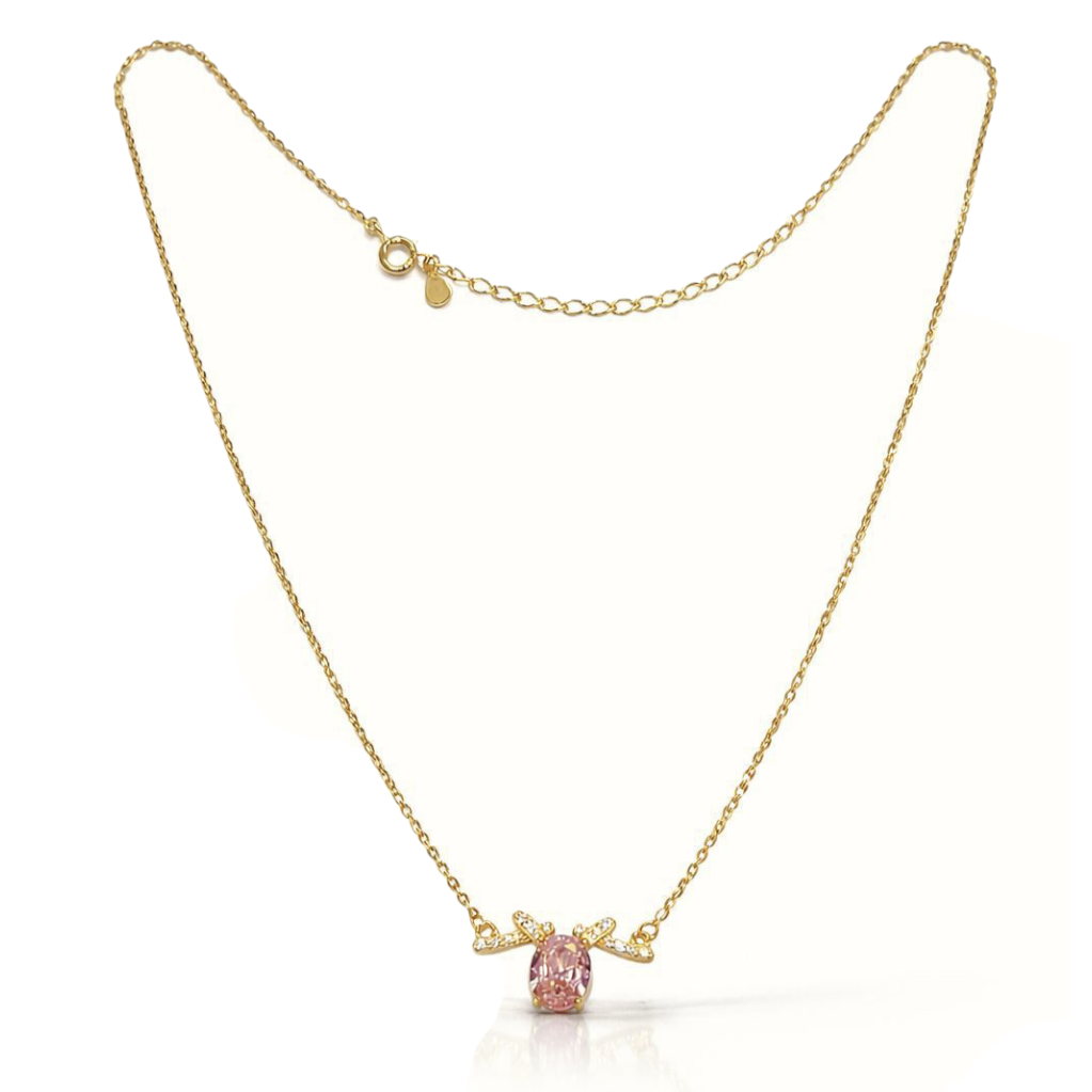 925 sterling silver gold-plated pendant necklace with adjustable chain and lobster clasp