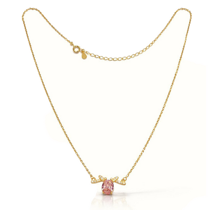 925 sterling silver gold-plated pendant necklace with adjustable chain and lobster clasp