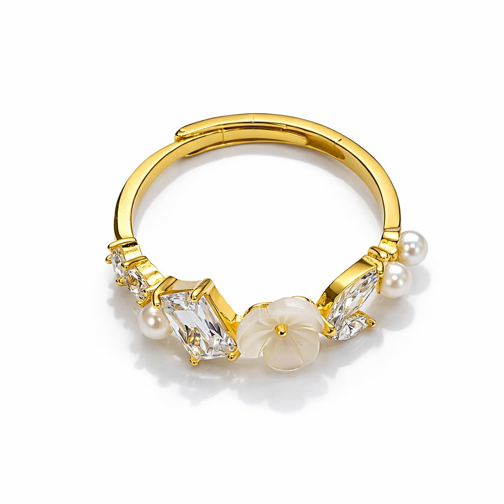 Silver gold plated ring for girls