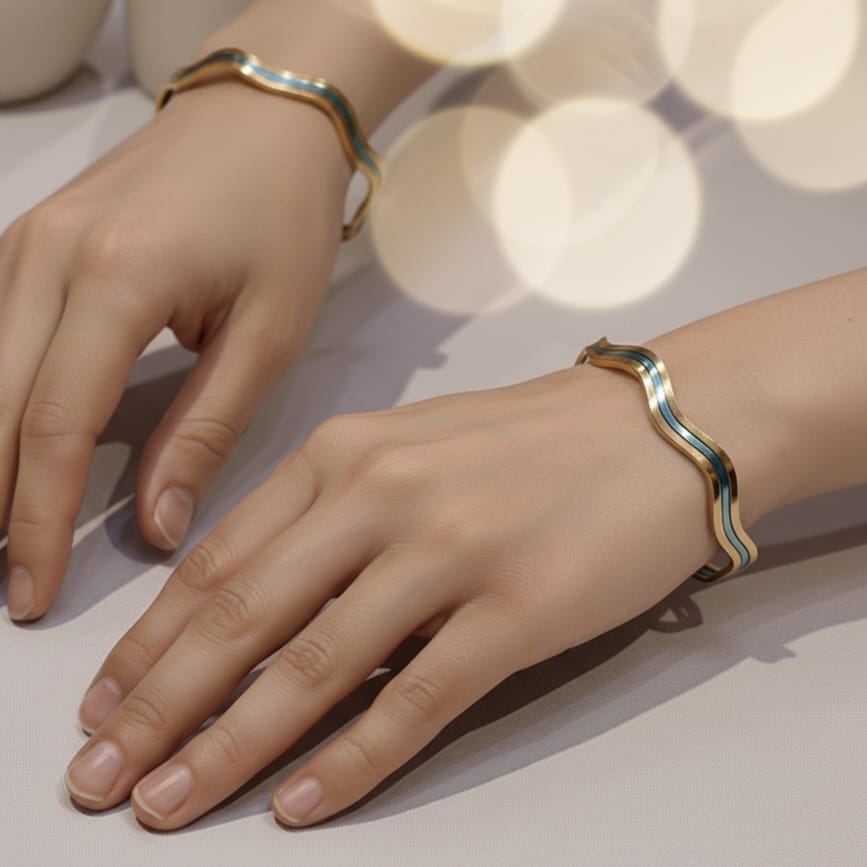 Gold plated silver bangles for women