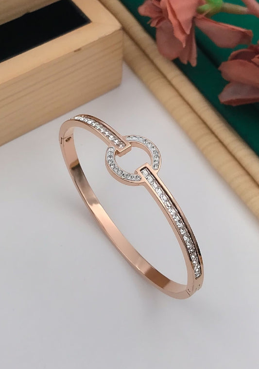 Rose gold kada for women - jauhari jewellers