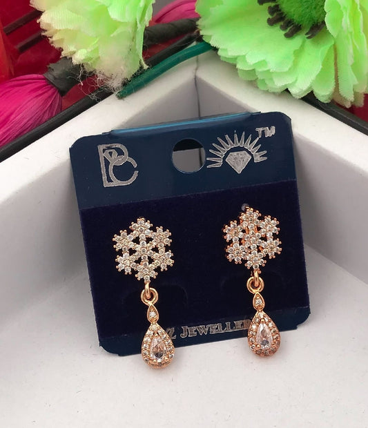 Rose Gold Plated AD Earrings for Women