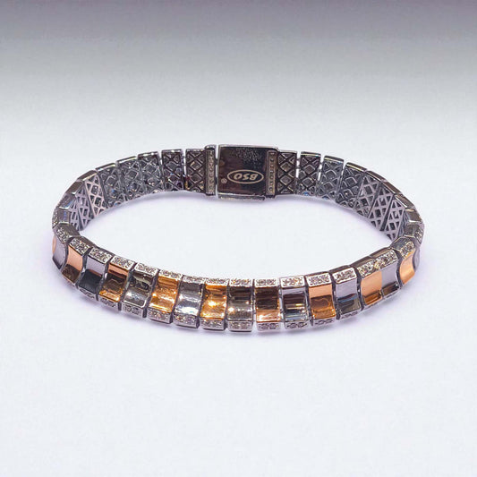 Rhodium Plated Silver Bracelet for Men by Jauhari Jewellers