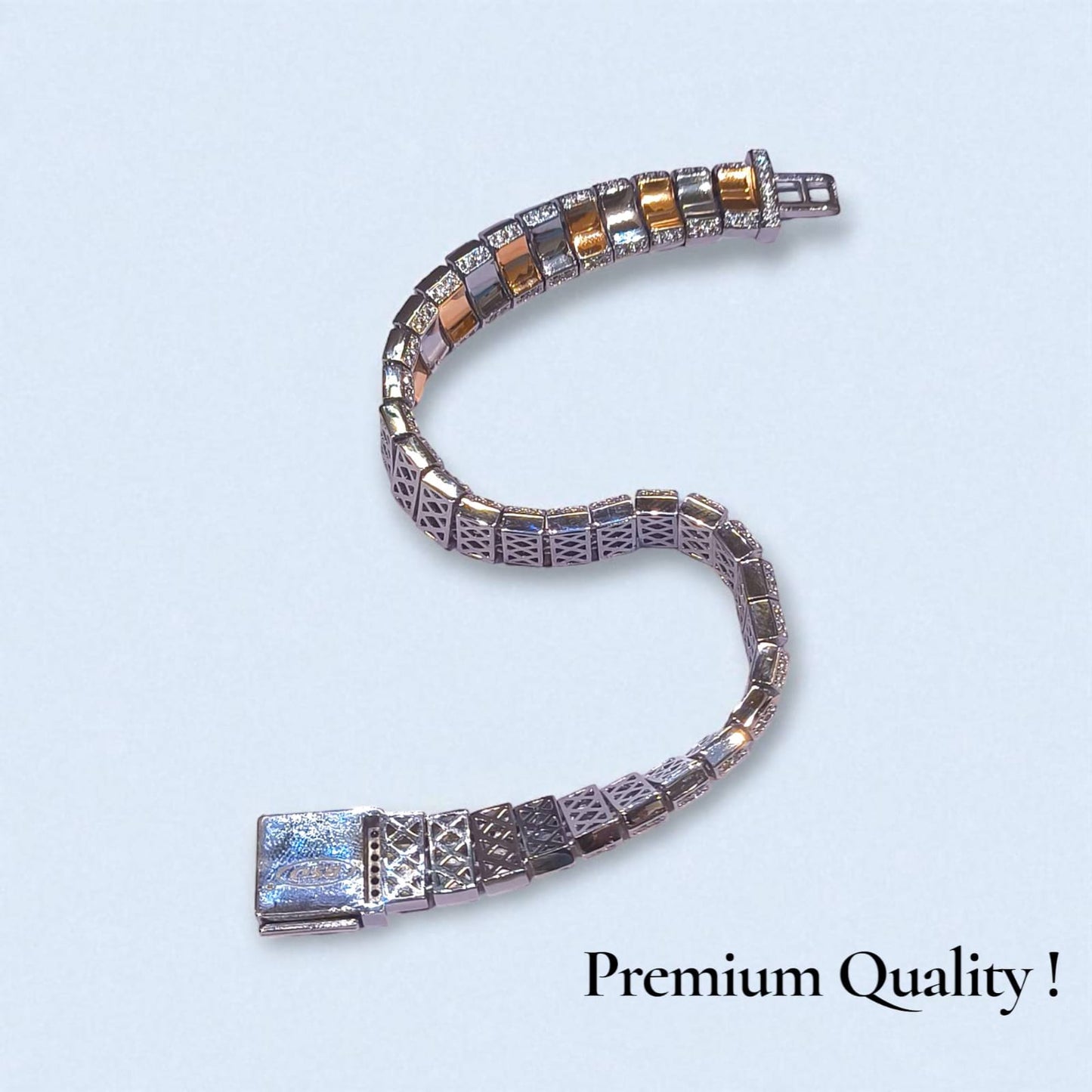 Rhodium Plated Silver Bracelet for Men by Jauhari Jewellers