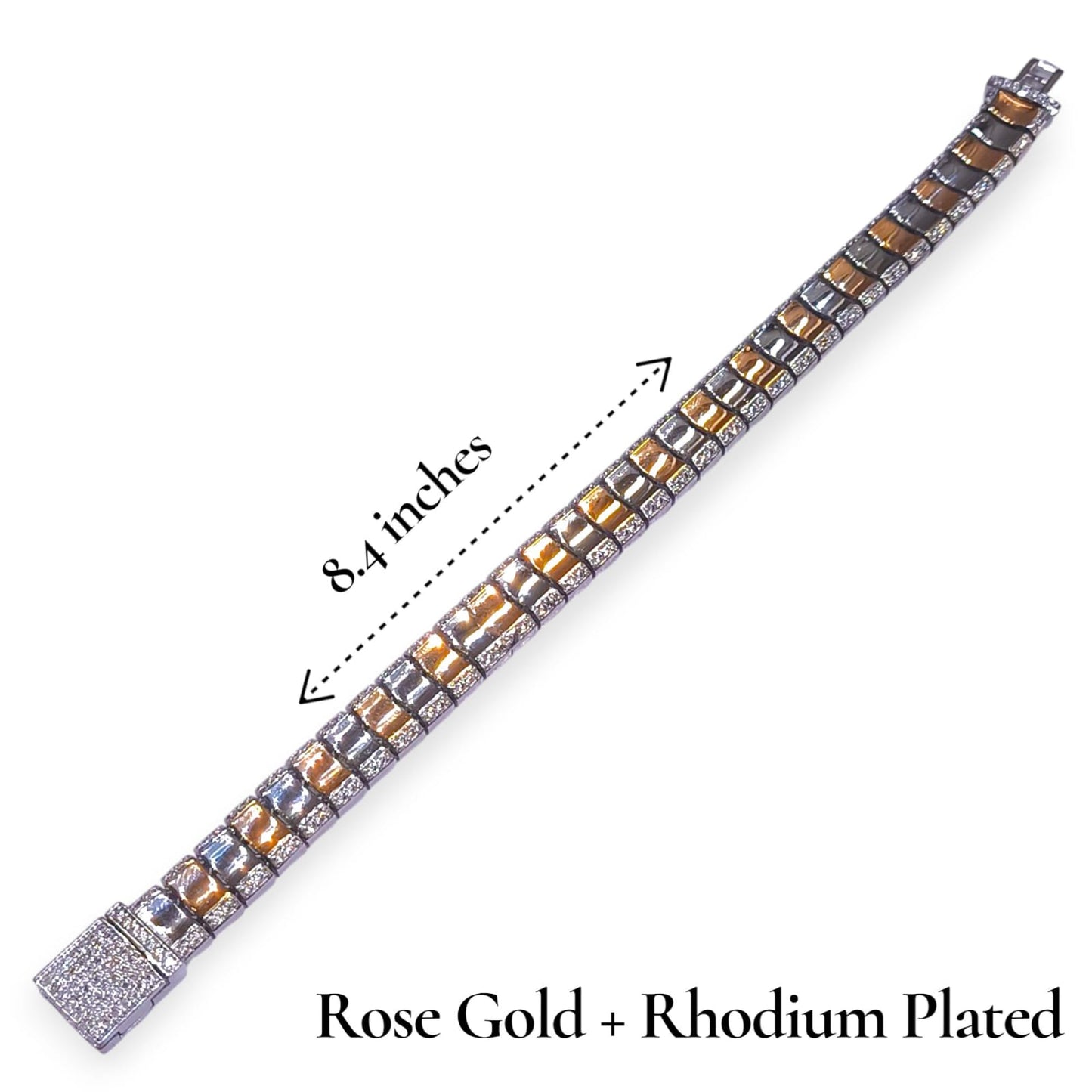 Rhodium Plated Silver Bracelet for Men by Jauhari Jewellers
