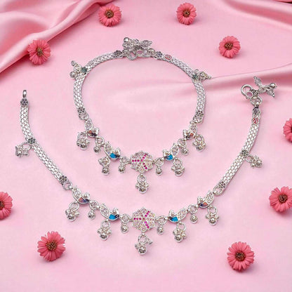 Peacock Silver Payal for Women by Jauhari Jewellers
