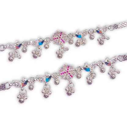 Peacock Silver Payal for Women by Jauhari Jewellers