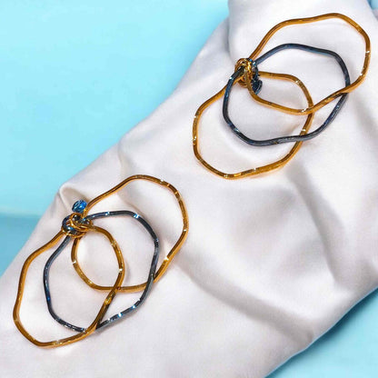 Silver bangles with gold plating for women 