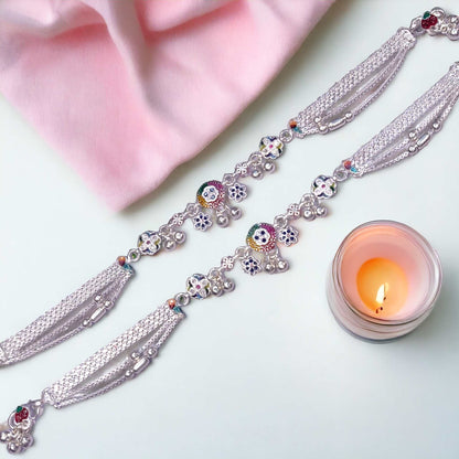 Silver anklets for ladies