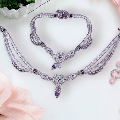 Silver anklets for women