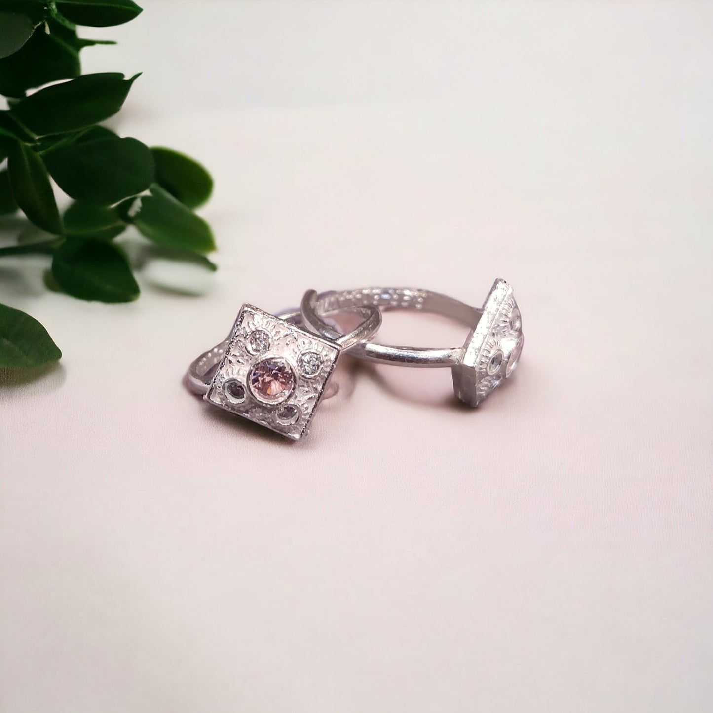 Square Silver Toe Rings ( 2 Pairs ) For Women - Jauhari Jewellers